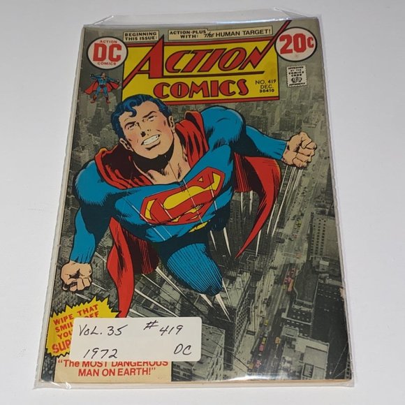 # 419 1972 SUPERMAN ACTION COMIC BOOK - Picture 1 of 4